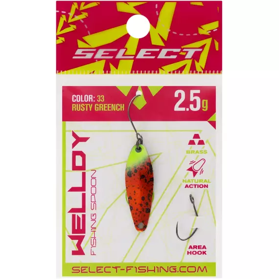 Блешня Select Welldy 2.5g 31mm #33 Rusty Greench, Вага блешні: 2.5, Колір блешні: #33 Rusty Greench, фото , изображение 2